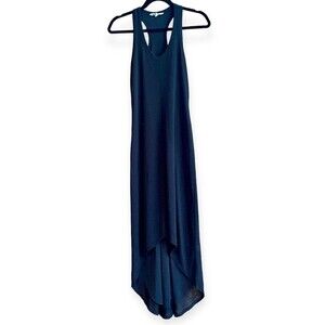 Athleta women’s black racerback hi low maxi Dress size XS